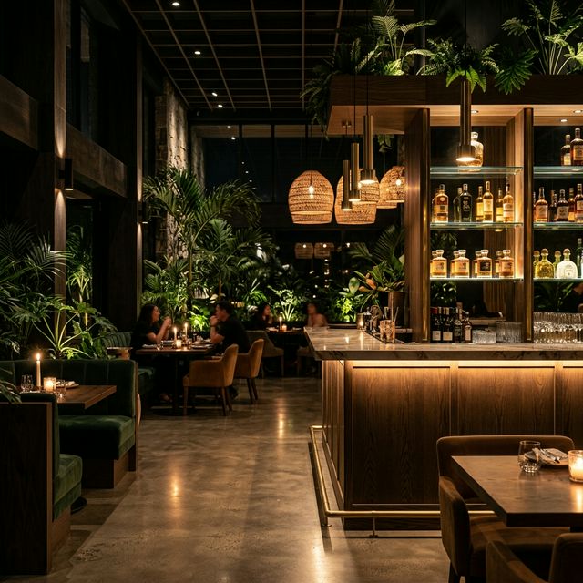 Interior sofisticado de Muelle 18 en 4K